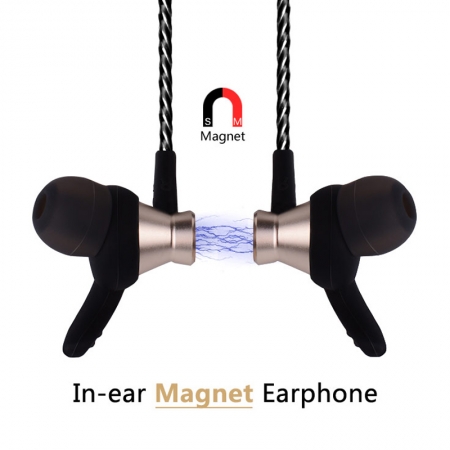 Smallest Computer Mobile Bass Earphone Magnetic Metal In Ear Earpieces 
