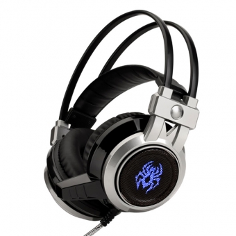 Glowing stereo headphone gaming headset with microphone for PC