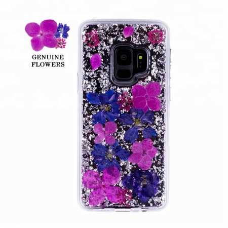 Samsung Galaxy S9 Plus Luxury Glitter with Dried Natural Flower Cases 