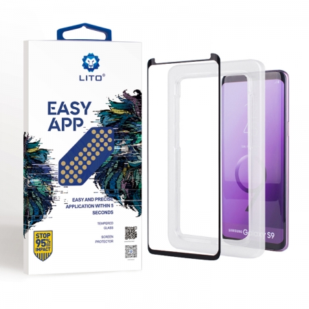 Samsung Galaxy S9 Full Glue Tempered Glass Screen Protector With Easy Applicator 
