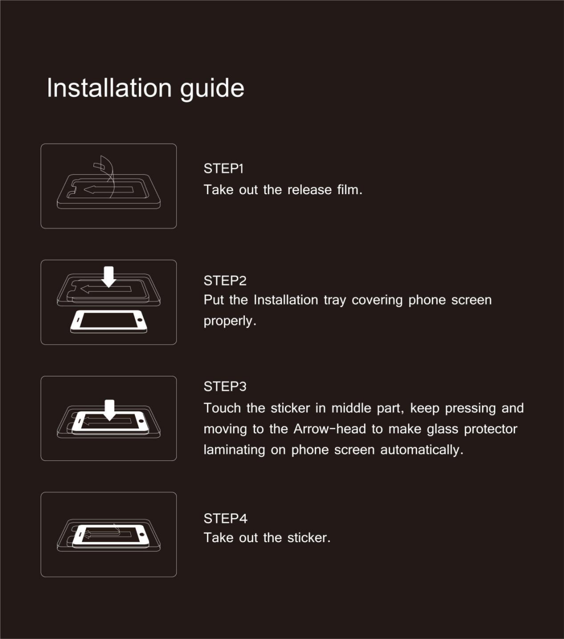 Install glass screen protetor within 10s guide