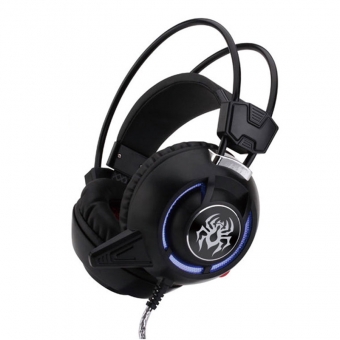 Gaming stereo wired headset with microphone for computer