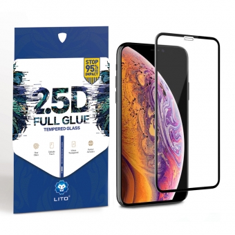 Iphone xs max 2.5d full adhesive full coverage tempered glass screen protector