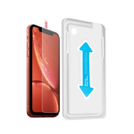 IPhone XR HD Clarity Tempered Glass Screen Protector Film With Installation Tray 