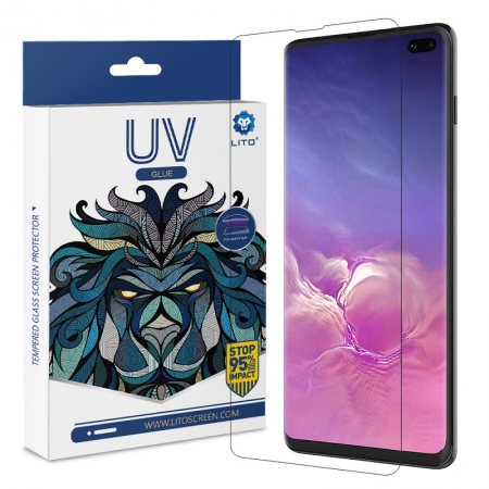 Samsung Galaxy S10 Plus Tempered Glass Fingerprint Recognition UV Glue Screen Protector 