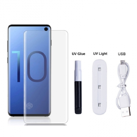 Samsung Galaxy S10 UV Light Liquid Glue Tempered Glass Screen Protector 