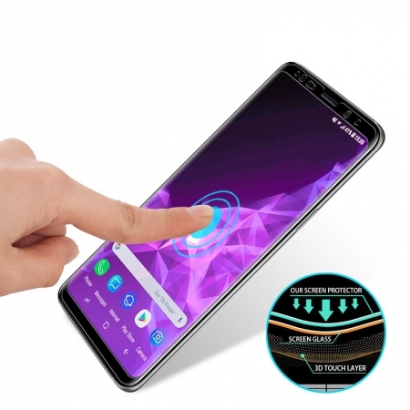 Samsung Galaxy S9/S9 Plus Full Covered Full Glue Tempered Glass Screen Protector With Applicator 