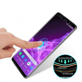 Samsung galaxy s9/s9 plus full covered full glue tempered glass screen protector with applicator