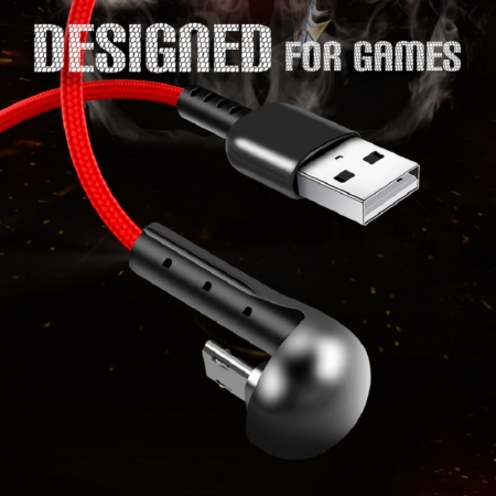 High Quality Anti-Fracture Elbow Charging Line Braided Nylon Material Fast USB Game Charger Cable 