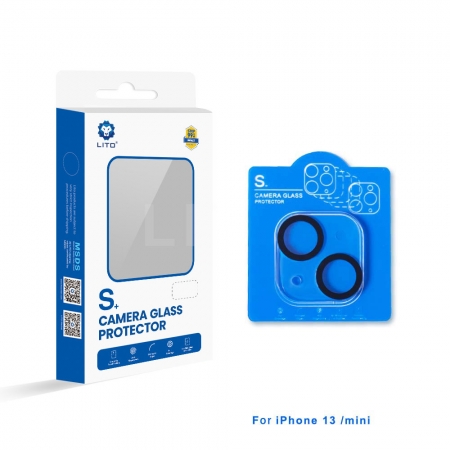 LITO Black Circle Full Glue Full Coverage Tempered Glass Camera lens Protector For Iphone 13 mini 5.4