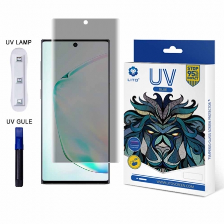 LITO E+ UV Liquid Glue Full 3D Coverage Glass Privacy Screen Protector For Samsung Note 10 