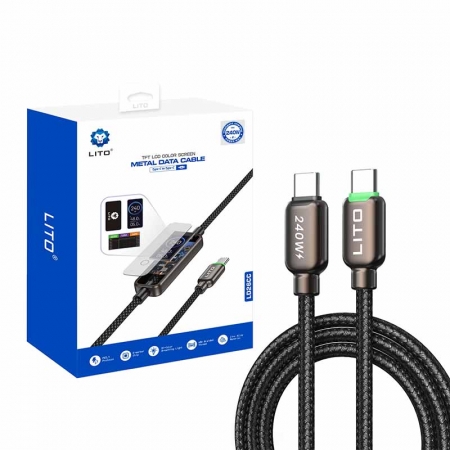 LITO LD26 240W Ultra-Fast Charging Cable with TFT LCD Color Screen 
