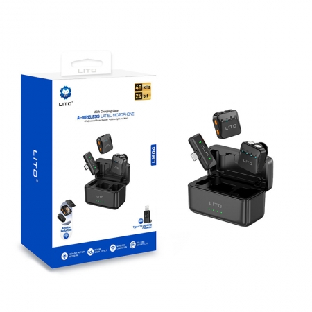 LITO LM04 AI Noise Reduction Flagship Wireless Lavalier Microphone with Crystal Clear Sound 