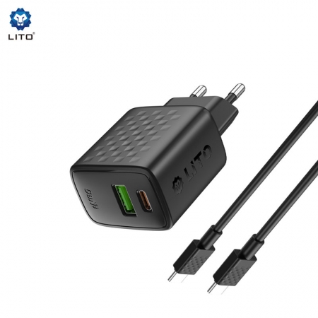 LITO LC15 GaN 20W Dual-Port Fast Charger with USB-C & USB-A 