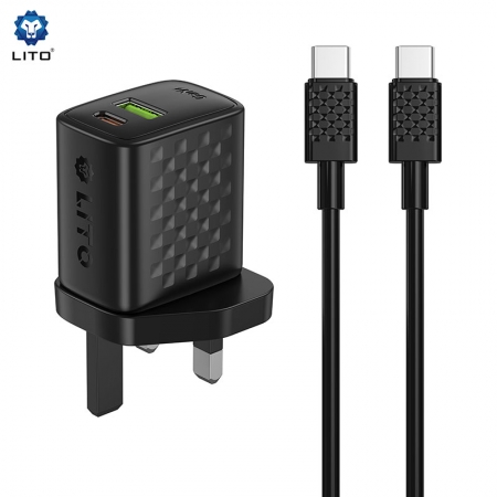 LITO LC16 GaN 20W Fast Charger with USB-C & USB-A 