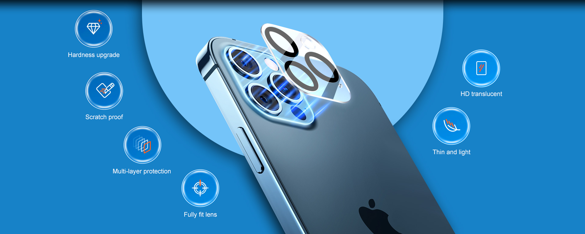 3D Ultra Clear Full Coverage Black Border Camera Lens Protection