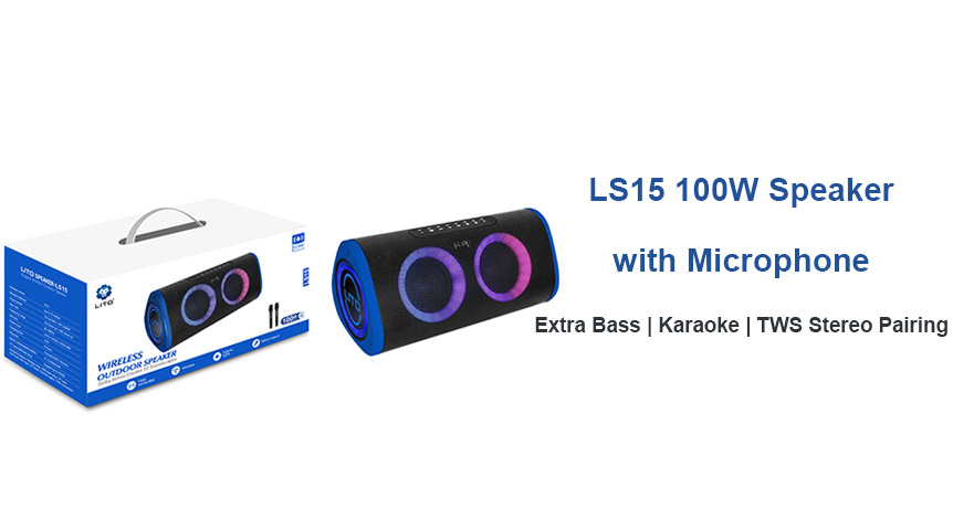Want a 100W Bluetooth speaker with mic and karaoke features for parties?