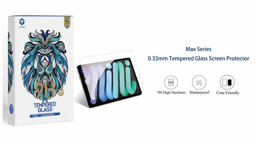 LITO Max Series 0.33mm 2.5d IPad Glass Screen Protector For iPad