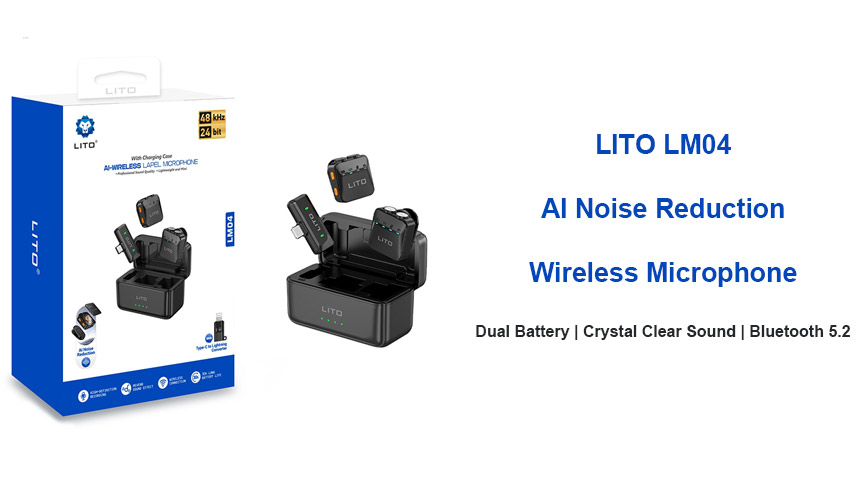 Need a wireless microphone with AI noise cancellation and studio-quality sound?