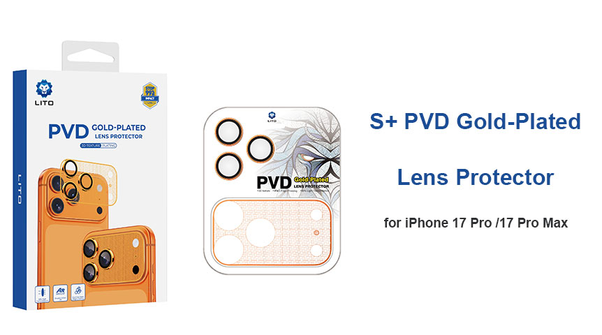 Lito S+ PVD Gold-Plated Lens Protector for iPhone 17 Pro Max