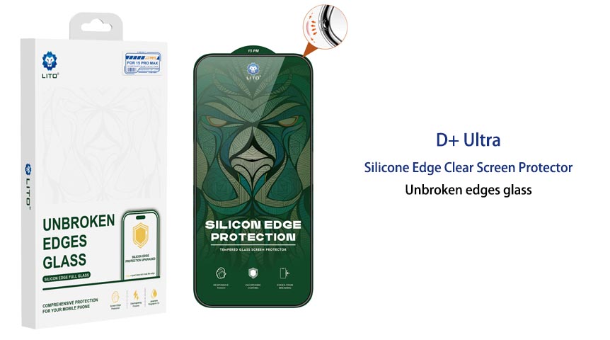  LITO D+ Ultra Unbreakabile Silicone edge clear tempered glass screen protector